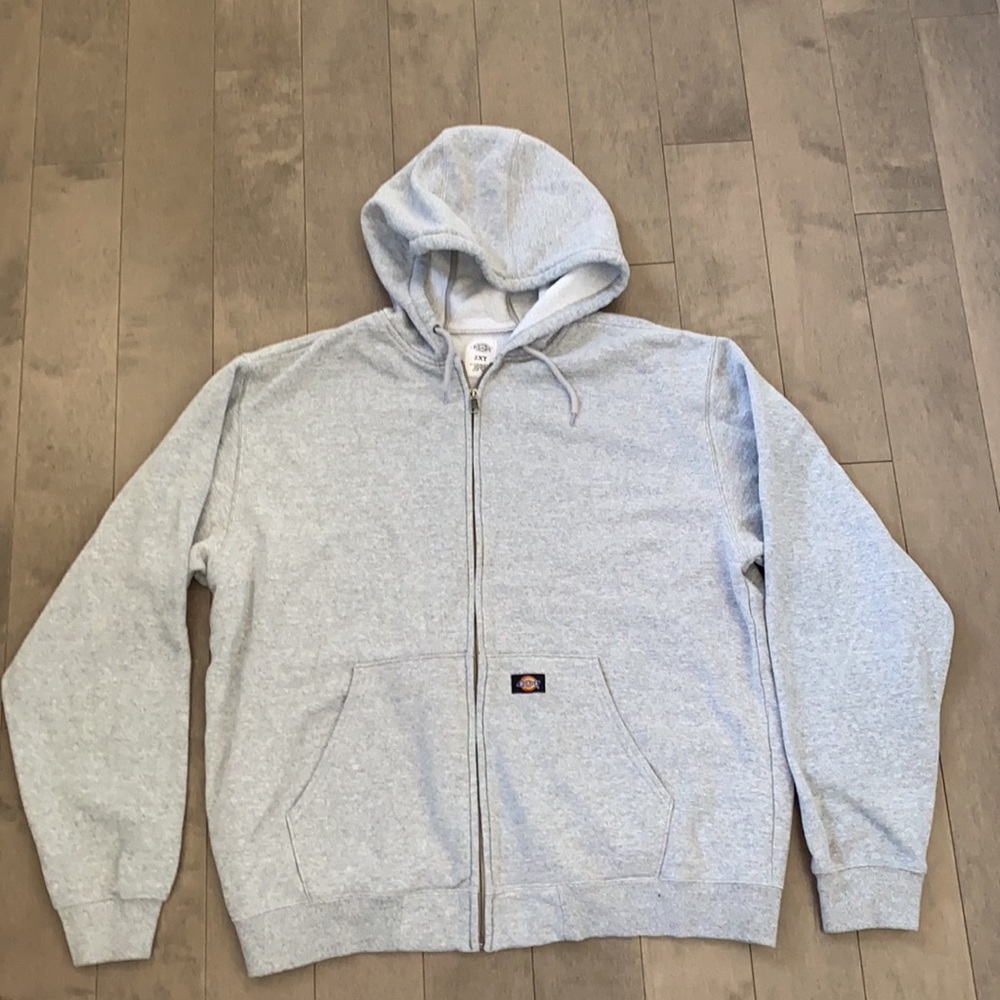 Men’s Dickies 2XT Gray Hooded Zippered Sweatshirt